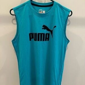 Puma Aqua Blue Athletic Tank mens medium